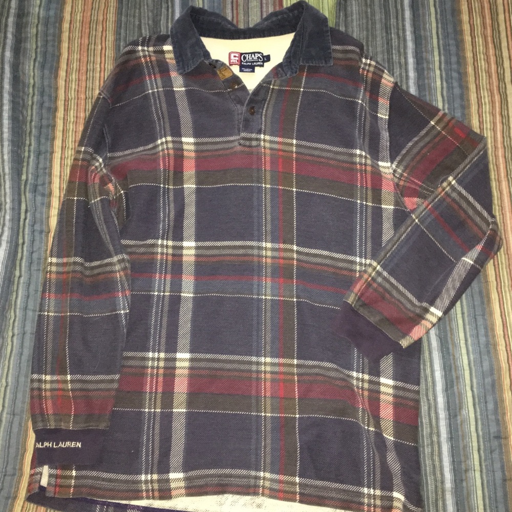 Vintage Chaps collared three button long sleeve